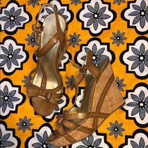 Guess Strapped Platform Wedge Sandals